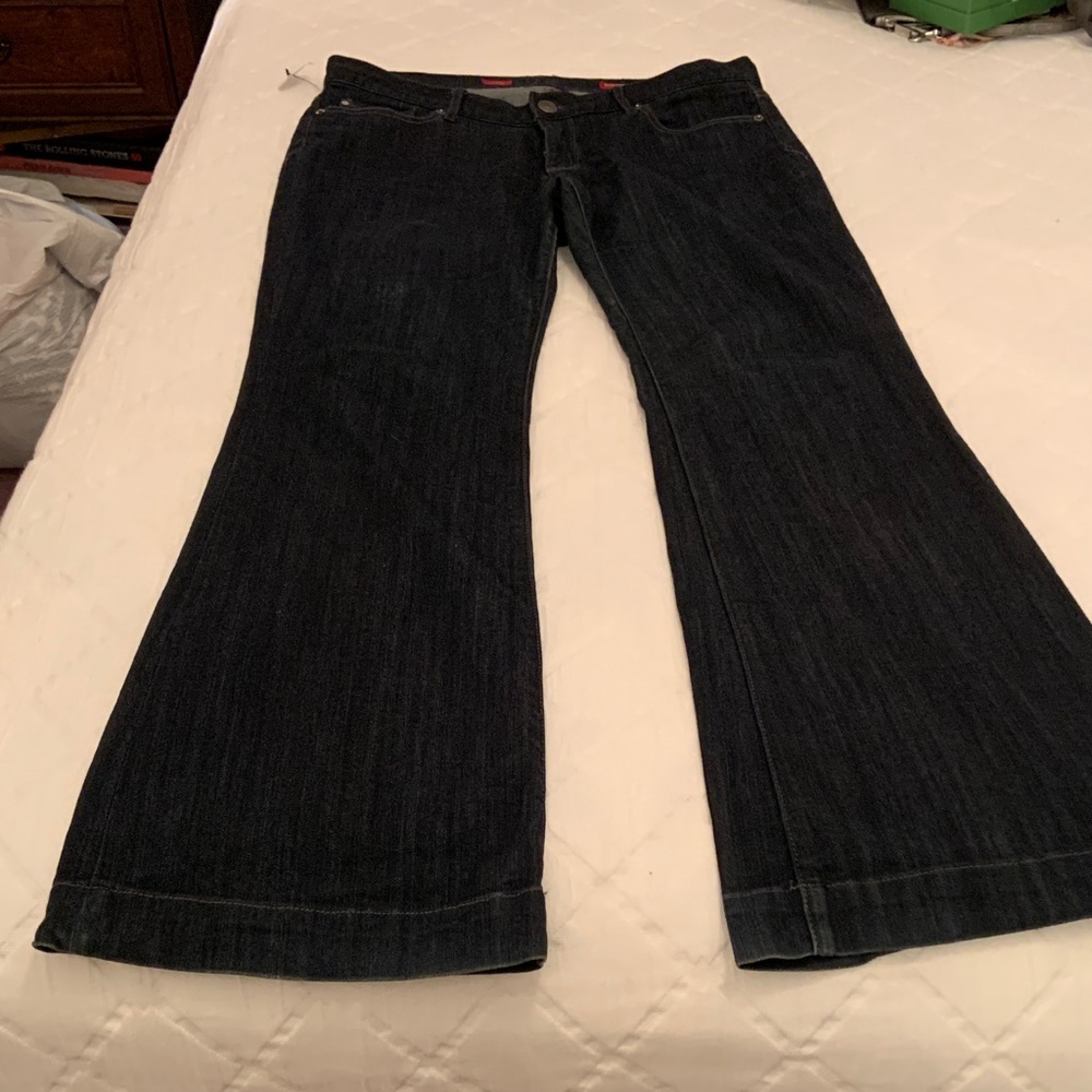 Express Dark Denim Flare Jeans